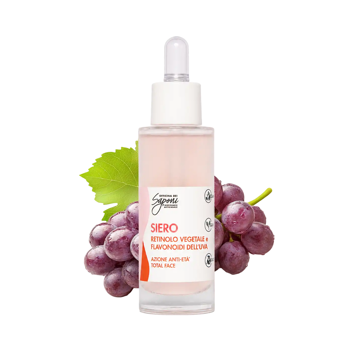 Siero Retinolo Vegetale e Flavonoidi dell'Uva - Azione Anti-età Total Face - ROSA