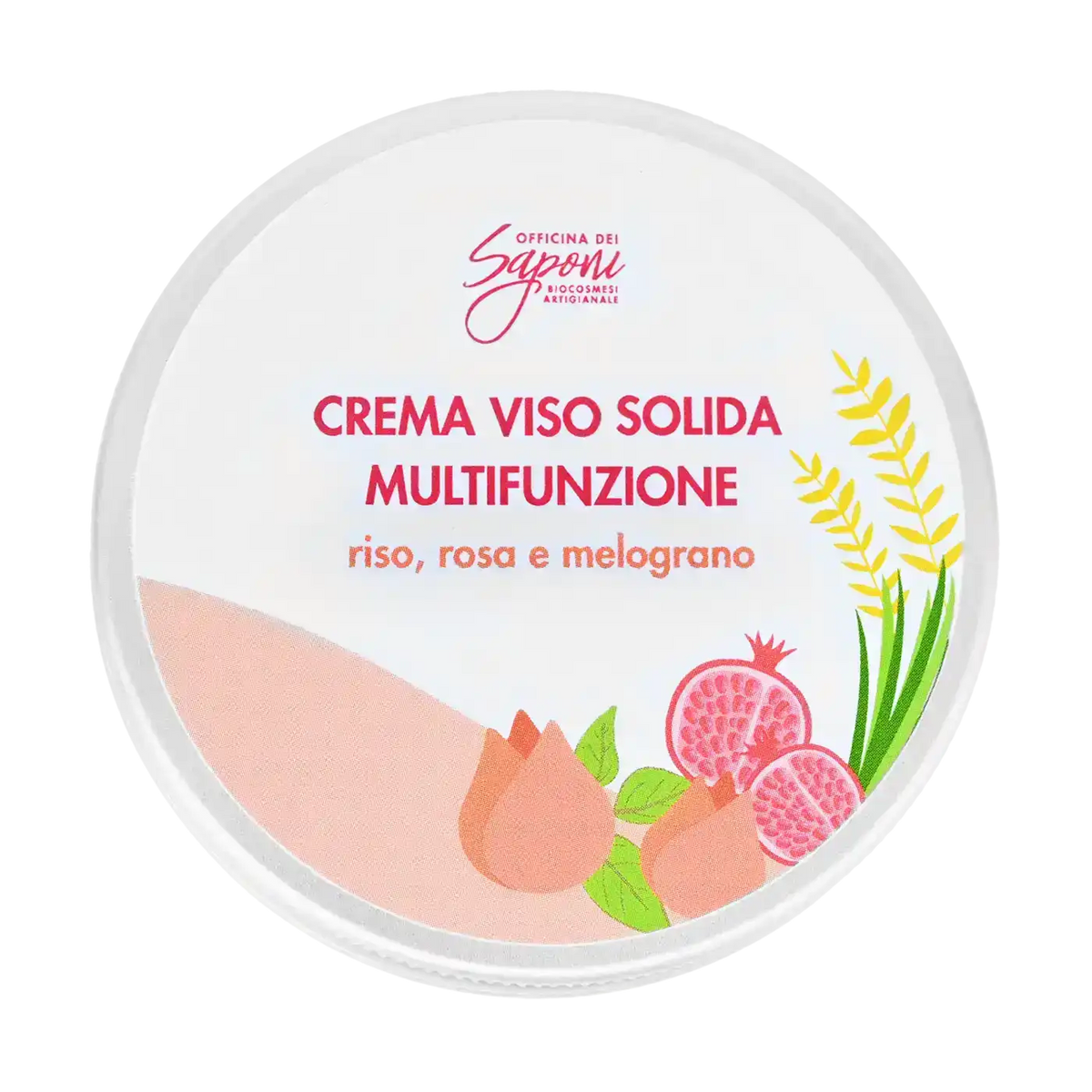 Crema viso Solida Multifunzione Riso Rosa e Melograno