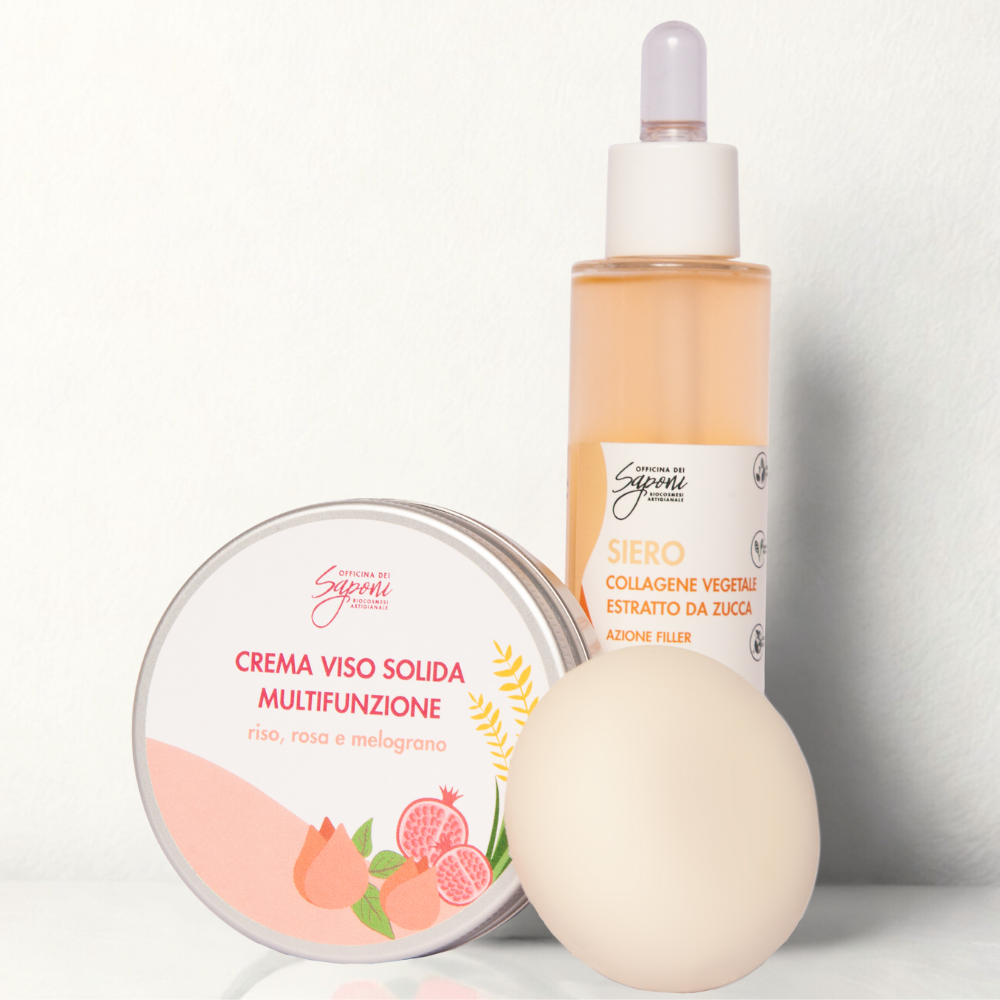 Kit Siero Viso Azione Filler + Crema Viso Solida Multifunzione