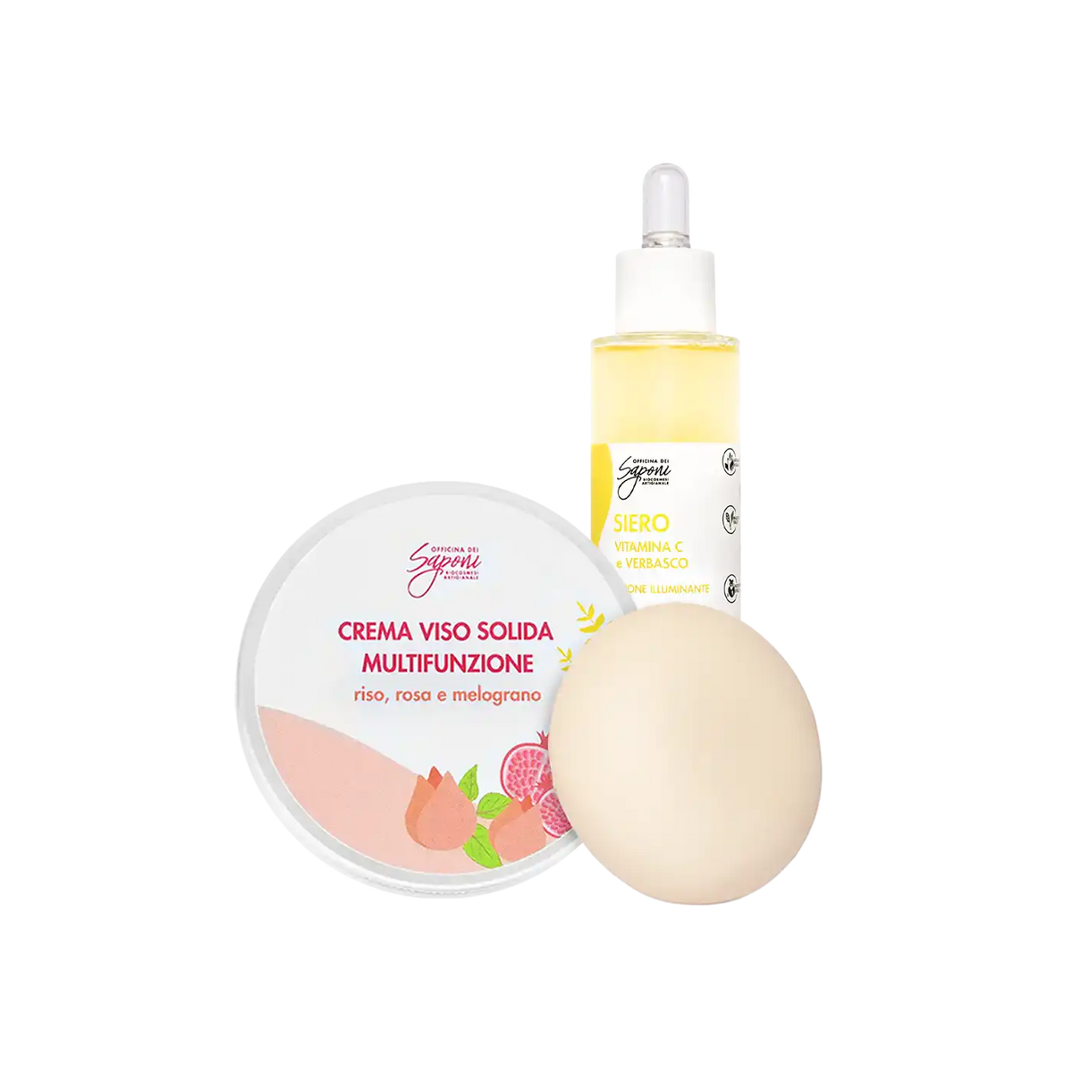 Kit Siero viso Azione Illuminante + Crema Viso Solida Multifunzione