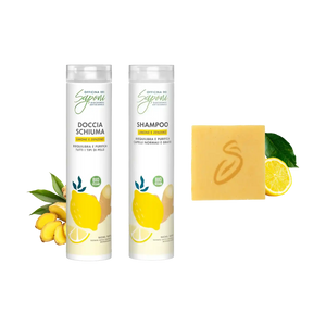 Kit Puliti Fuori e Belli Dentro shampoo zenzero+doccia + sapone