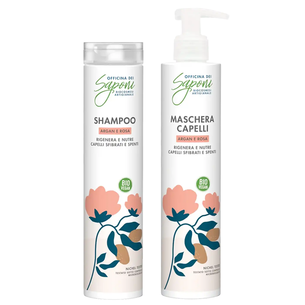 Kit Shampoo e Maschera Capelli Argan e Rosa