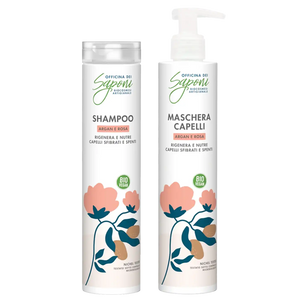 Kit Shampoo e Maschera Capelli Argan e Rosa