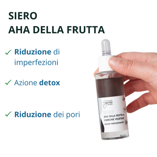Siero AHA della Frutta e Carbone Vegetale - Azione Perfezionante - NERO