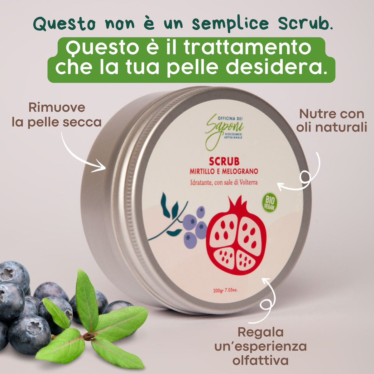 Scrub corpo biologico Mirtillo e Melograno
