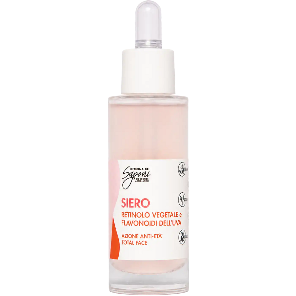 Siero Retinolo Vegetale e Flavonoidi dell'Uva - Azione Anti-età Total Face - ROSA