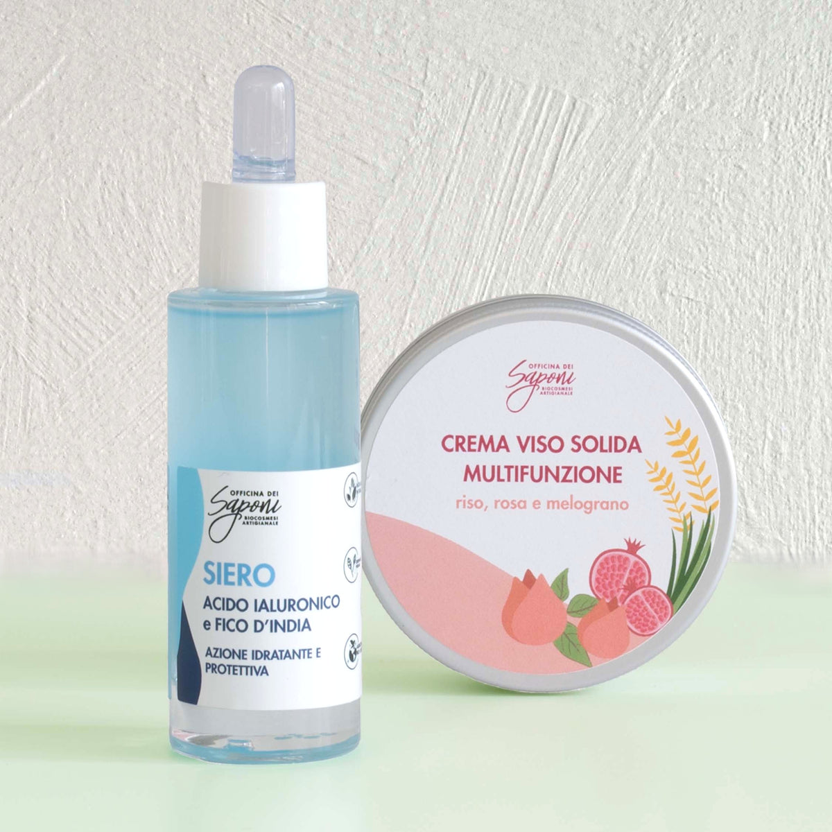 Kit Siero viso Azione Idratante e Protettiva + Crema Viso Solida Multifunzione
