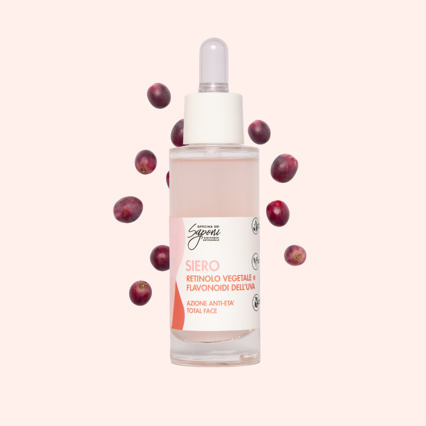 Siero Retinolo Vegetale e Flavonoidi dell'Uva - Azione Anti-età Total Face - ROSA