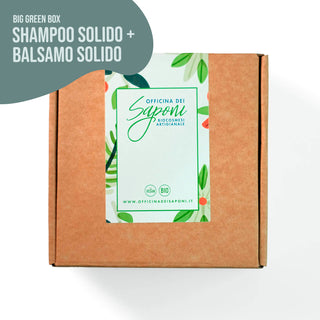 Officina dei Saponi - Big Green Box - Shampoo Solido e Balsamo Solido